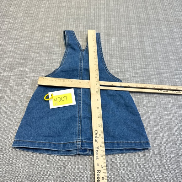 BCBG Girls Denim Jean Overall‎ Dress 18M Blue Button Front Pockets Cute Jumper - Picture 4 of 7